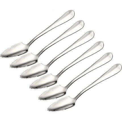 Stainless Steel Grapefruit Spoons, 6-Pack with Spikes.