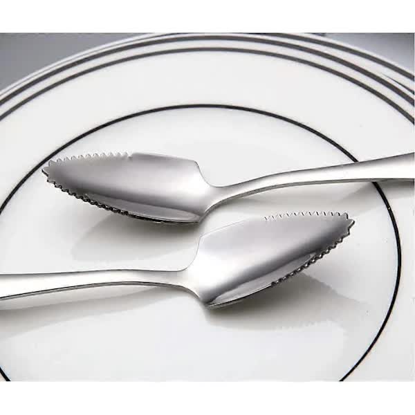 Stainless Steel Grapefruit Spoons, 6-Pack with Spikes.