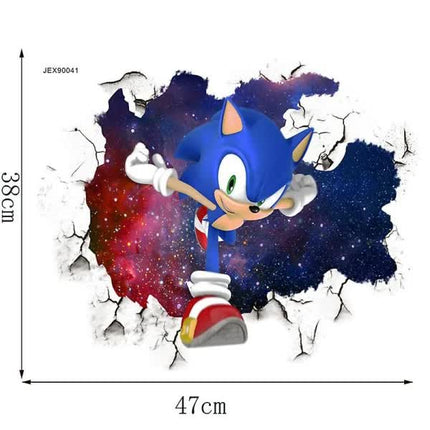 3D Sonic wall sticker children's room graffiti decoration 3D Brok.