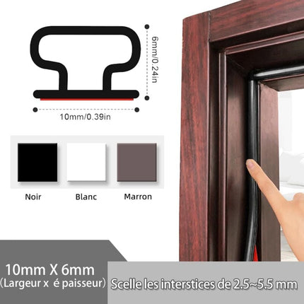 Self-Adhesive Rubber Door Window Seal D-Profile 6M Black for Cooling and Sound Insulation Weather Strip.