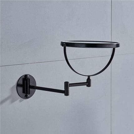 Wall Mounted Makeup Mirror x3, Black Makeup Mirrors Bathroom Mirror 20cm Double Wall Mirror, 360° Rotatable and Extendable.