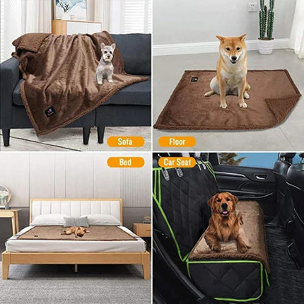 The Waterproof Blanket, Snuggle Blanket for Sofa Bed Couch, Waterproof Pet Blanket for Dog and Cat, 100% Leak Proof Waterproof Fully Pee Proof Brown Brown L:145*165CM.