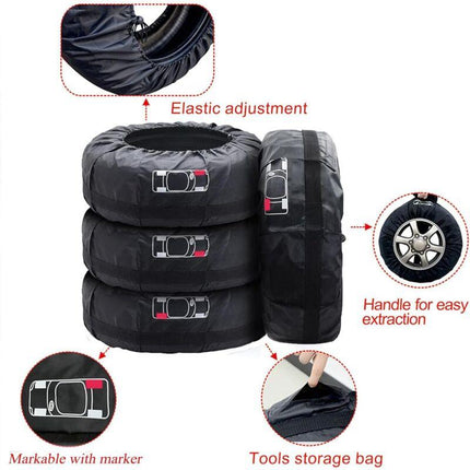 pcs Car Tire Covers 19-23\" Waterproof Dustproof Car Wheel Protector (Diameter 80cm).