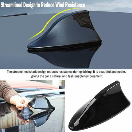 Universal Shark Fin Car Antenna - FM/AM Radio Antenna for Car SUV Truck Van (Black).