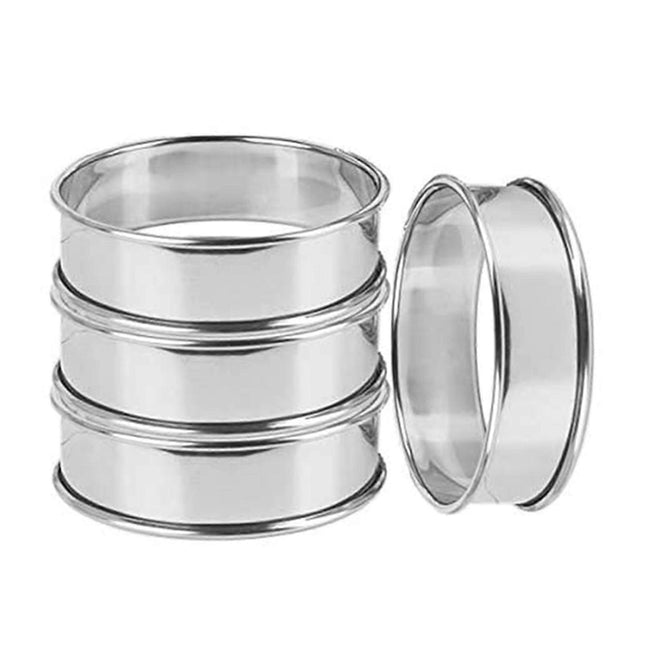 4pcs Stainless Steel Muffin Rings Nonstick Muffin Rings Pastry Rings for Home Baking.
