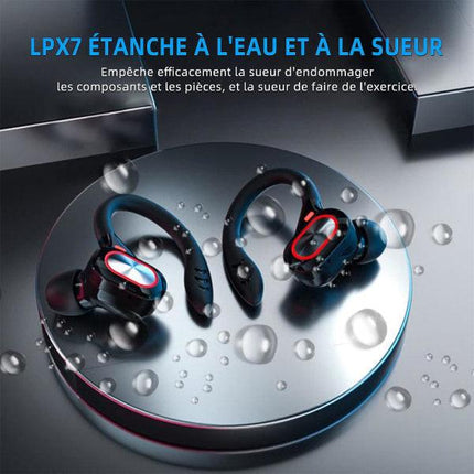 Sports Wireless Bluetooth Headphones, Wireless Headphones with Mic Bluetooth, Hi-Fi Stereo Bluetooth Headset Bluetooth Headset for Sports, Work Dark.