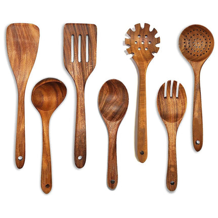 Kitchen Utensil Set - Wooden Utensils.