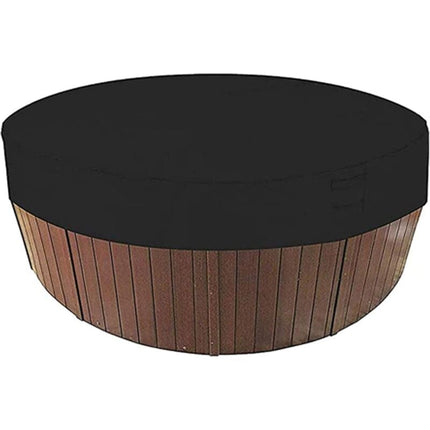 Round Pool Cover Sunshade, 100% UV Resistant Waterproof Spa Cover, 190T for Outdoor Spa Tub, 200x30cm (Black).