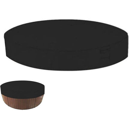 Round Pool Cover Sunshade, 100% UV Resistant Waterproof Spa Cover, 190T for Outdoor Spa Tub, 200x30cm (Black).