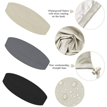 Round Pool Cover Sunshade, 100% UV Resistant Waterproof Spa Cover, 190T for Outdoor Spa Tub, 200x30cm (Black).