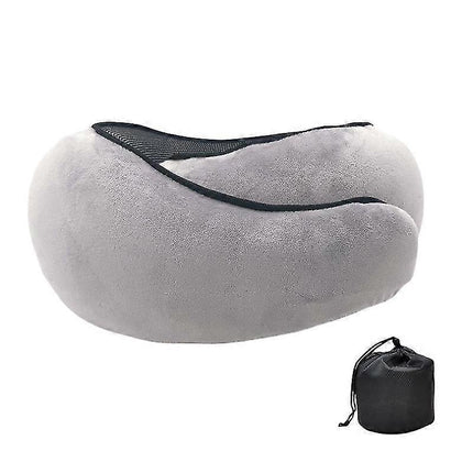 Travel Neck Pillow U-Shaped Memory Cotton Neck Pillows Massage Neck Pillow Sleeping Airplane Pillow Cervical Health Care Pillow grey.