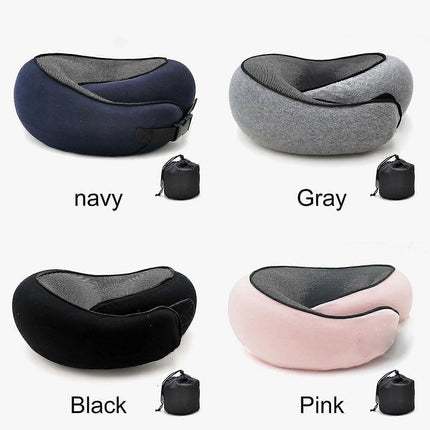 Travel Neck Pillow U-Shaped Memory Cotton Neck Pillows Massage Neck Pillow Sleeping Airplane Pillow Cervical Health Care Pillow grey.