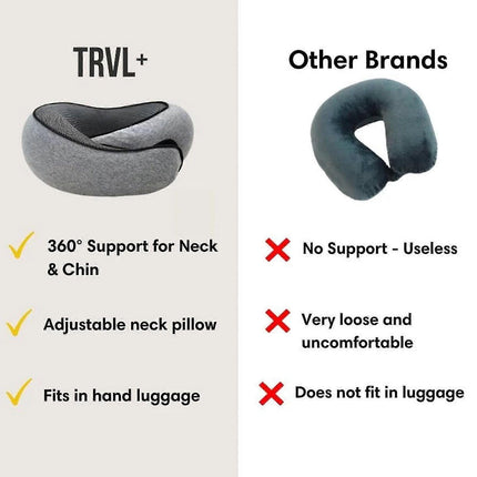 Travel Neck Pillow U-Shaped Memory Cotton Neck Pillows Massage Neck Pillow Sleeping Airplane Pillow Cervical Health Care Pillow grey.