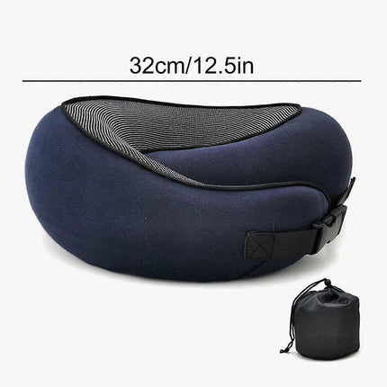 Travel Neck Pillow U-Shaped Memory Cotton Neck Pillows Massage Neck Pillow Sleeping Airplane Pillow Cervical Health Care Pillow grey.