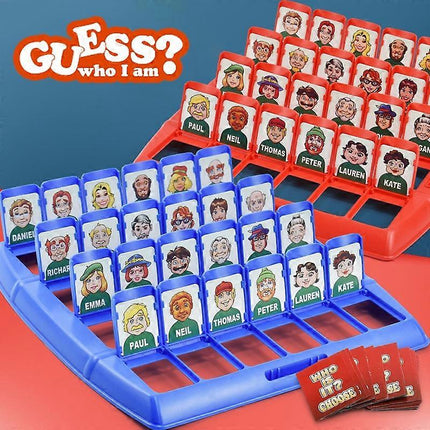 Who's There? Board Game Fun Party Family Memory Logical Thinking Antistress Interactive Guessing Classic Game Toy for Kids Character_tfrf Character.
