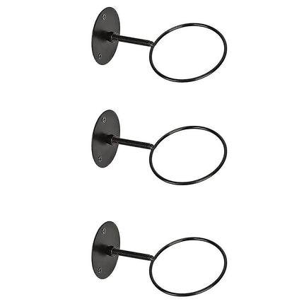 3pcs Wall Mounted Ball Rack Iron Basketball Storage Display Holder Football Rugby Hanging Rack Space Saving - Perfect Black 3pc.
