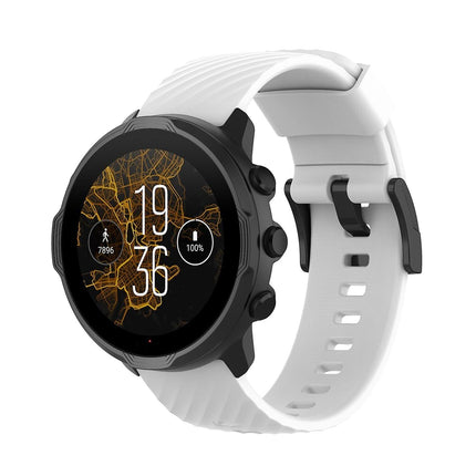 For Suunto 7 Solid Color Silicone Strap - Perfect White 0_MGF White.