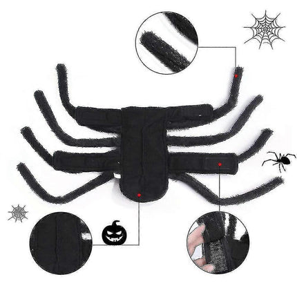 Halloween Adjustable Dog Cat Spider Costume Realistic Plush Spider.