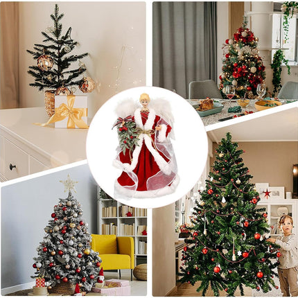 Christmas Tree Angel Tops, Decorative Ornaments with White Feather Wings Dimensions (cm):.