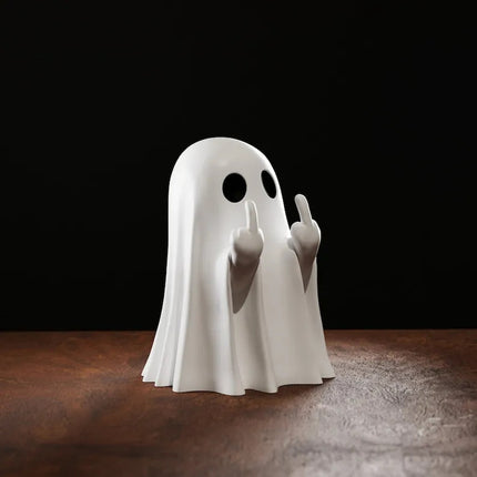 Halloween Creative Resin Middle Finger Ghosts, Ghost Festival Decorations, Spranks, Provocation, Garden Decorations, Crafts Bat ghost 8CM.