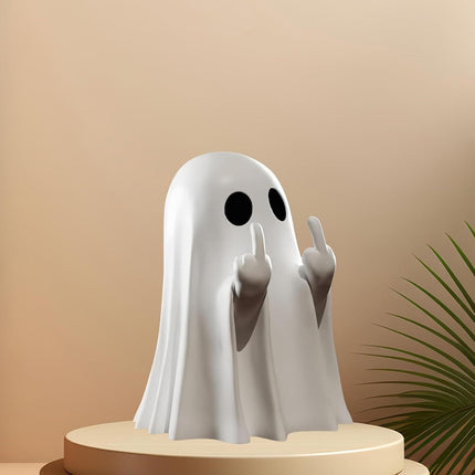 Halloween Creative Resin Middle Finger Ghosts, Ghost Festival Decorations, Spranks, Provocation, Garden Decorations, Crafts Bat ghost 8CM.