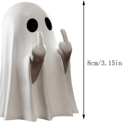 Halloween Creative Resin Middle Finger Ghosts, Ghost Festival Decorations, Spranks, Provocation, Garden Decorations, Crafts Bat ghost 8CM.