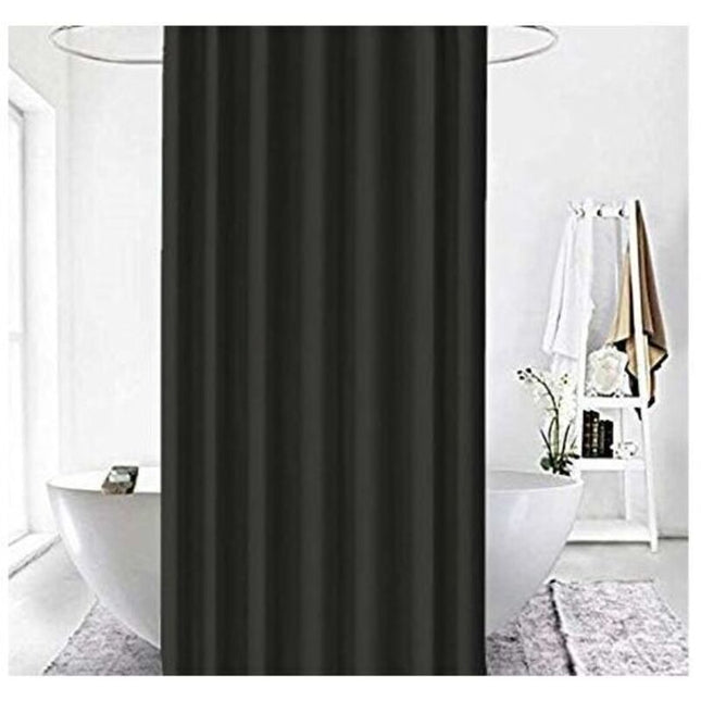 Black Shower Curtain 120x200 cm High Quality Polyester Waterproof Anti-mildew Machine Washable with Hooks Included.
