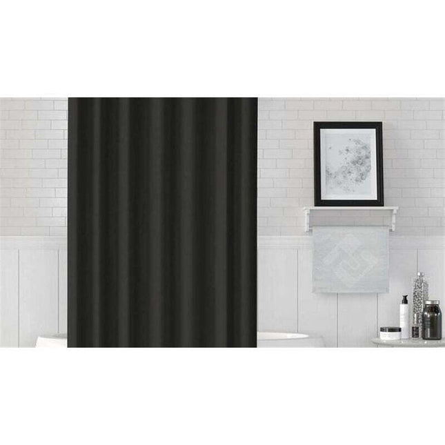 Black Shower Curtain 120x200 cm High Quality Polyester Waterproof Anti-mildew Machine Washable with Hooks Included.