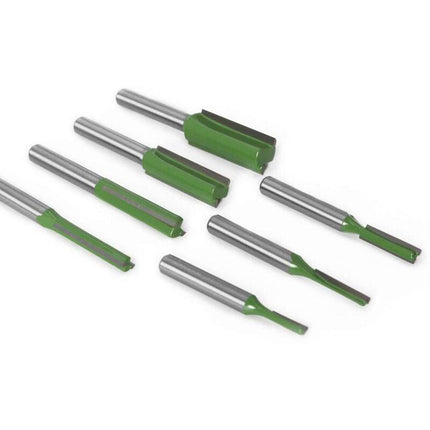 6mm Straight Router Bit Set, 7 Pieces Woodworking Carbide Straight Groove Router Bits for Wood, Compatible with Bosch, Makita.