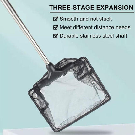 Adjustable Telescopic Fishing Net for Aquarium, Extendable Handle Fishing Landing Net, Mini Foldable Net for Aquarium, 1 Pack.