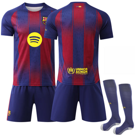 25-26 Barcelona Home Shirt Kids Adult Football Shirt Without Number No Number Adult M