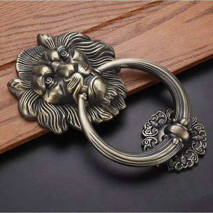 Door Knocker Lion Head, Bronze - Classic and Elegant Design for Home Decor.