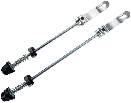 Road and Mountain Bike MTB Wheel Hub Front and Rear Quick Release Skewer Clamp Bolt Lever Axle QR 145/180 mm, a Pair Silver Silver Silver.
