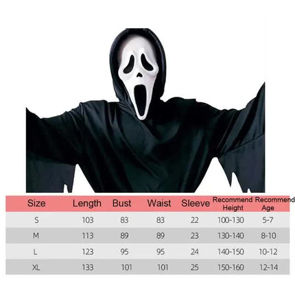 Scream Ghost Face Costume for Kids Halloween Costume XL_yux.