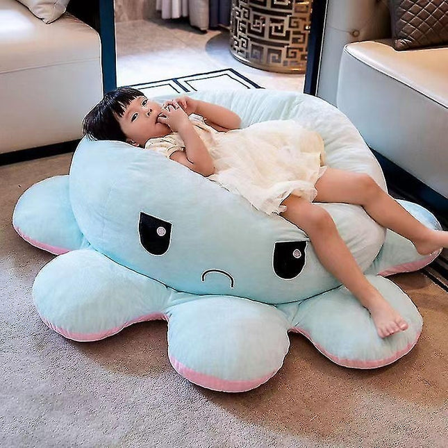Double-sided blue octopus plush toy, large plush octopus pillow toy blue - Perfect Blue 90cm-max Blue 90cm.