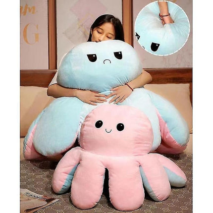 Double-sided blue octopus plush toy, large plush octopus pillow toy blue - Perfect Blue 90cm-max Blue 90cm.