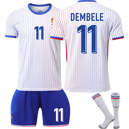 France 2024 national team jersey football shirt UEFA Euro edition home kids adult set no. 11 DEMBELE With socks 24