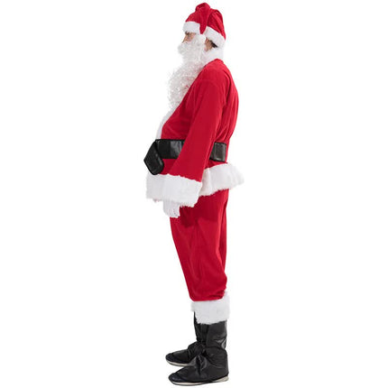 Santa Claus costume 7 parts complete Christmas costume for adults Cosplay Santa Claus costume plus elf plus santa xl pulse (180-195cm).