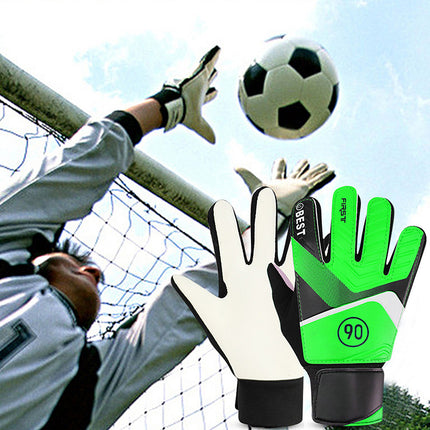 pair of children's football goalkeeper gloves, anti-collision, blue M Blue Blue M.