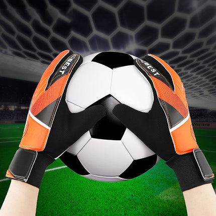 pair of children's football goalkeeper gloves, anti-collision, blue M Blue Blue M.
