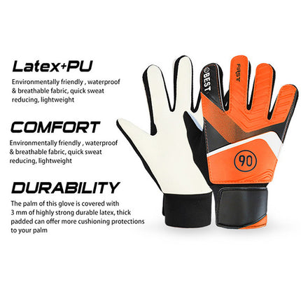 pair of children's football goalkeeper gloves, anti-collision, blue M Blue Blue M.