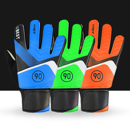 pair of children's football goalkeeper gloves, anti-collision, blue M Blue Blue M.
