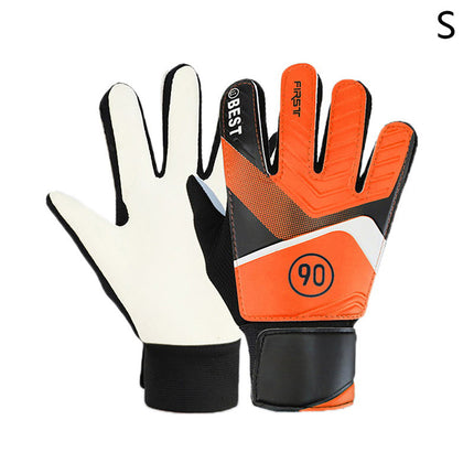pair of children's football goalkeeper gloves, anti-collision, blue M Blue Blue M.
