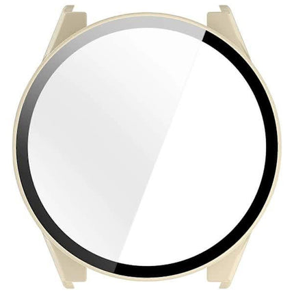 For Garmin Forerunner 970 Watch Case WANLONFENG PC Frame Protection with Tempered Glass Screen Protector - White White.