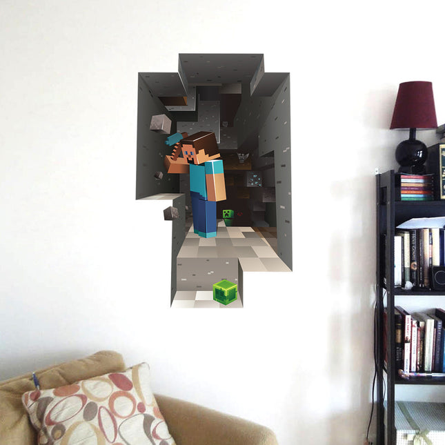 New Style 2-Pack for Minecraft Giant Scale and Attach Wall Sticker Cartoon Stic_tfrf.