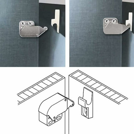Mini latches with spring, 6 pcs Mini automatic spring lock, Spring lock, Spring lock Mini cabinet lock Mini latch for kitchen cabinet door.