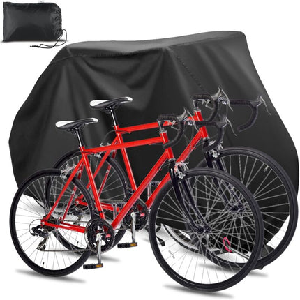 Waterproof 210D Oxford Bicycle Cover for 2 Bikes with Lock Holes, Windproof Storage Bag for Outdoor Bicycles, Compatible with 56Vingt.