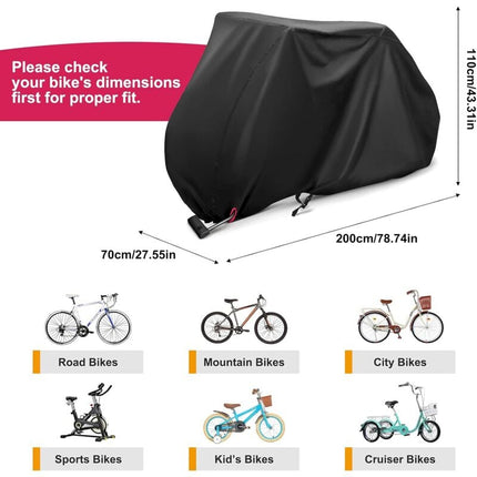 Waterproof 210D Oxford Bicycle Cover for 2 Bikes with Lock Holes, Windproof Storage Bag for Outdoor Bicycles, Compatible with 56Vingt.