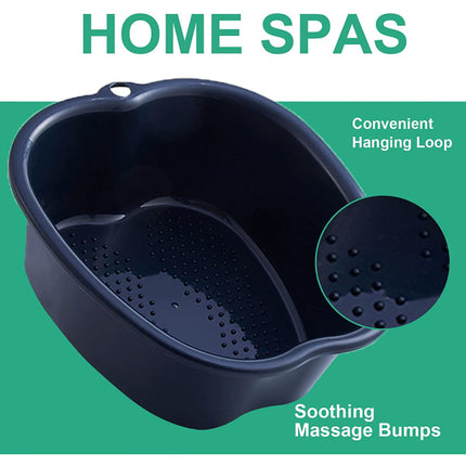 Large Foot Bath Bowl Thickened Solid Plastic Foot Basin Soaking Basin Foot Bath Foot Bath Foot Therapy Healthy Detoxification Relaxation (Black) black.