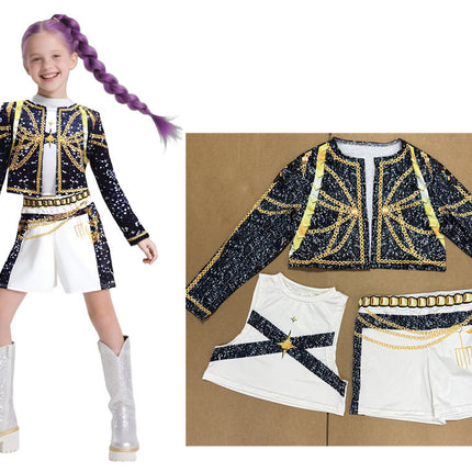 2025 Demon Hunter K-Pop Costume | Halloween Costume for Girls Cosplay 140cm_yux 140cm.
